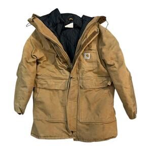 Vtg Carhartt Jacket Coat Mens Medium Siberian Parka CQ386 Heavyweight Tan Work